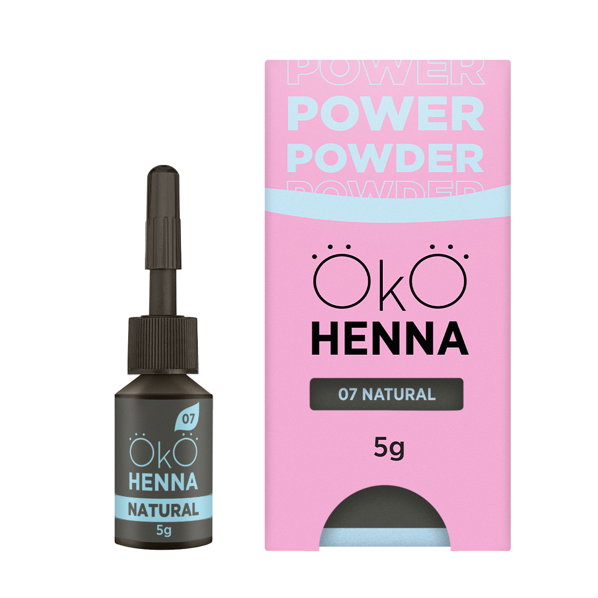 Poudre puissante OKO, henné 07 naturel, 5 g-10 g