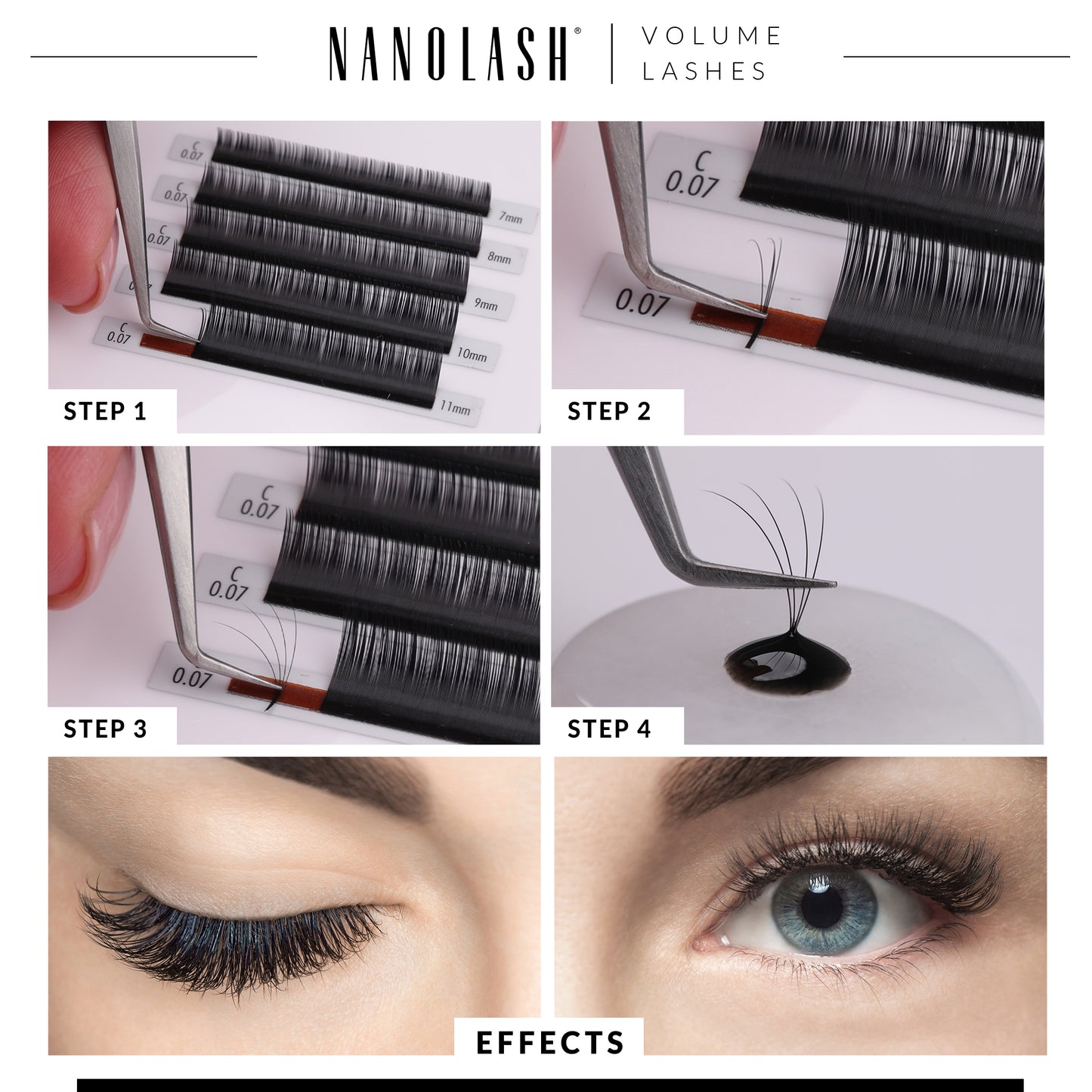 KÜNSTLICHE WIMPERN ZUR VOLUMENVERLÄNGERUNG