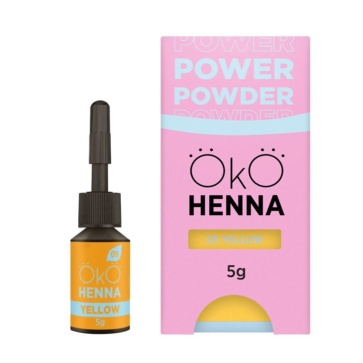 Poudre puissante OKO, henné 05 jaune, 5 g-10 g