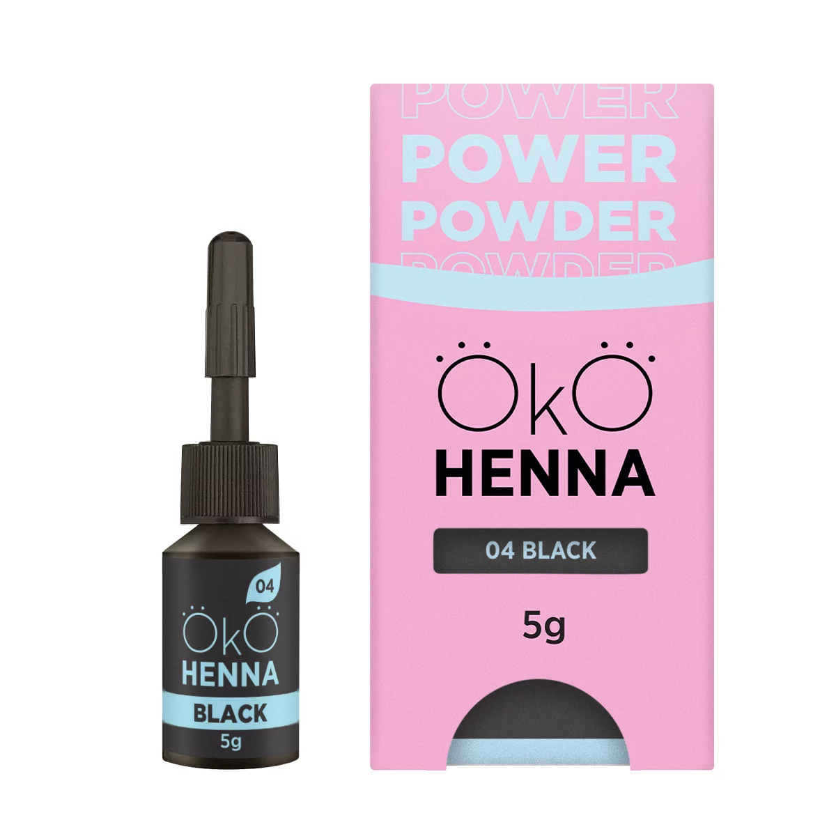 Poudre puissante OKO, henné 04 noir, 5 g-10 g