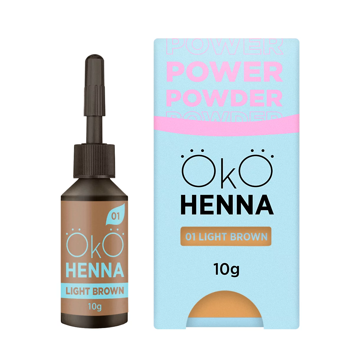 Poudre OKO Power, Henné 01 Châtain clair, 5 g-10 g