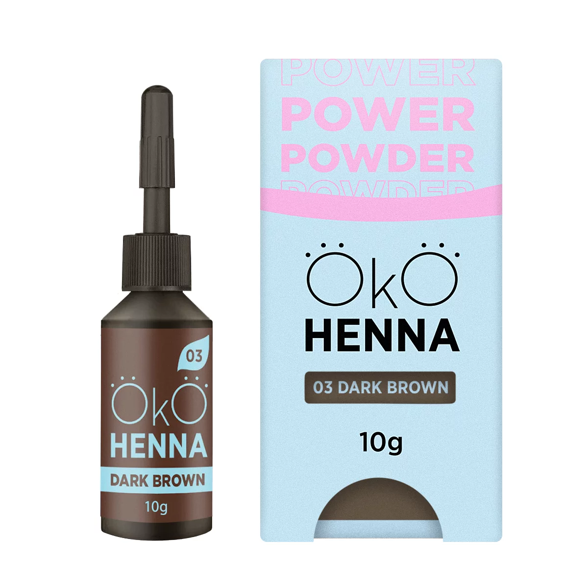 Poudre OKO Power, Henné 03 Brun foncé, 5 g-10 g