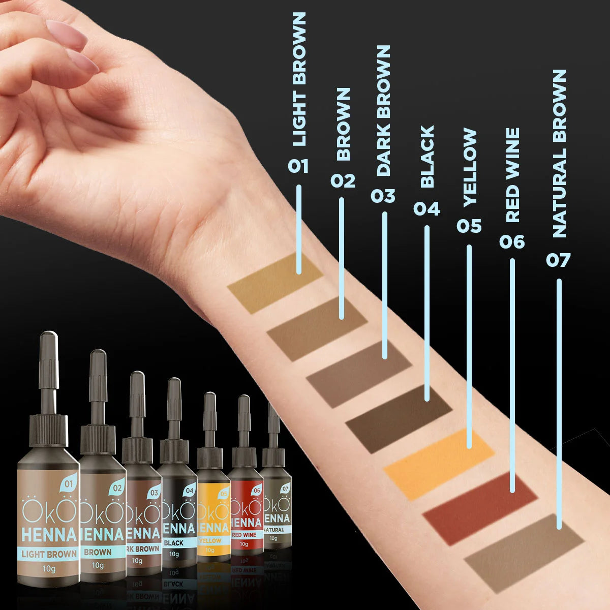 Poudre puissante OKO, henné 07 naturel, 5 g-10 g