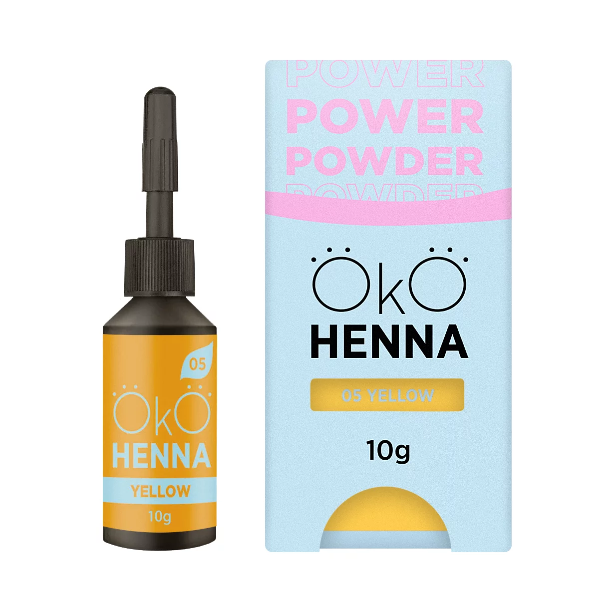 Poudre puissante OKO, henné 05 jaune, 5 g-10 g