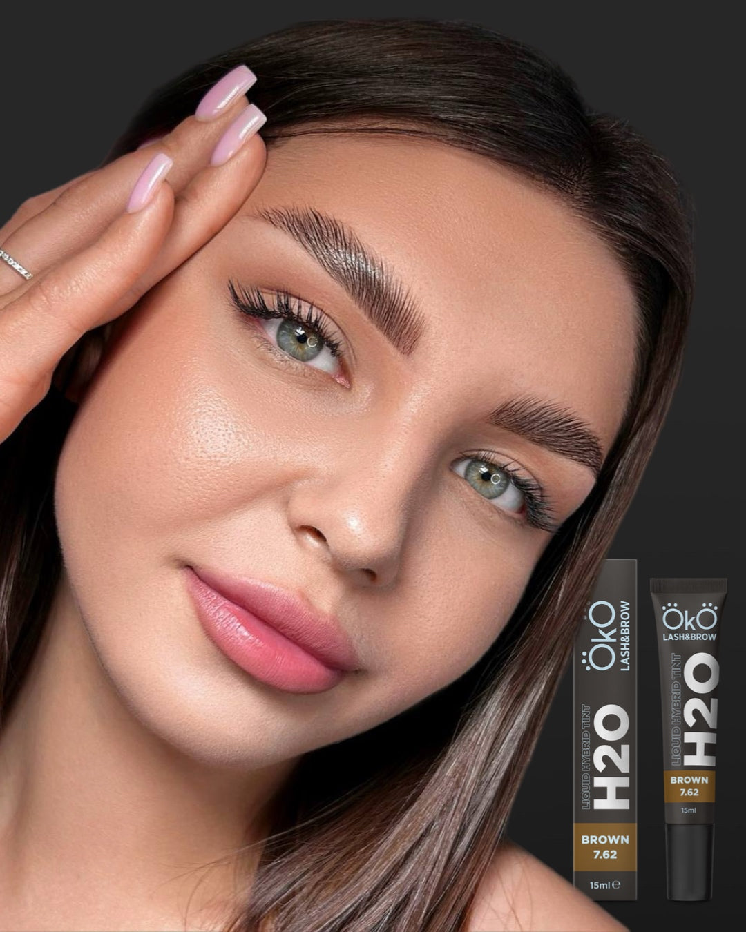 Farbe für Augenbrauen und Wimpern H20 Liquid Hybrid Tint Braun 7.62, 15 ml