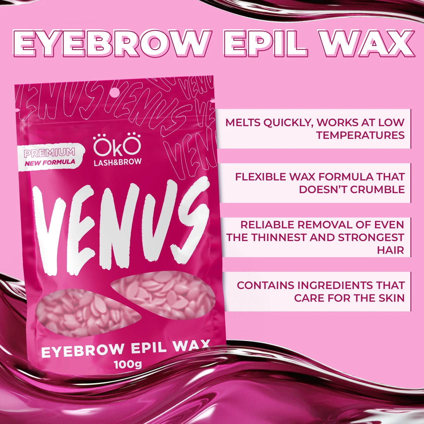 Augenbrauen Enthaarungswachs Venus 100 g Rosa