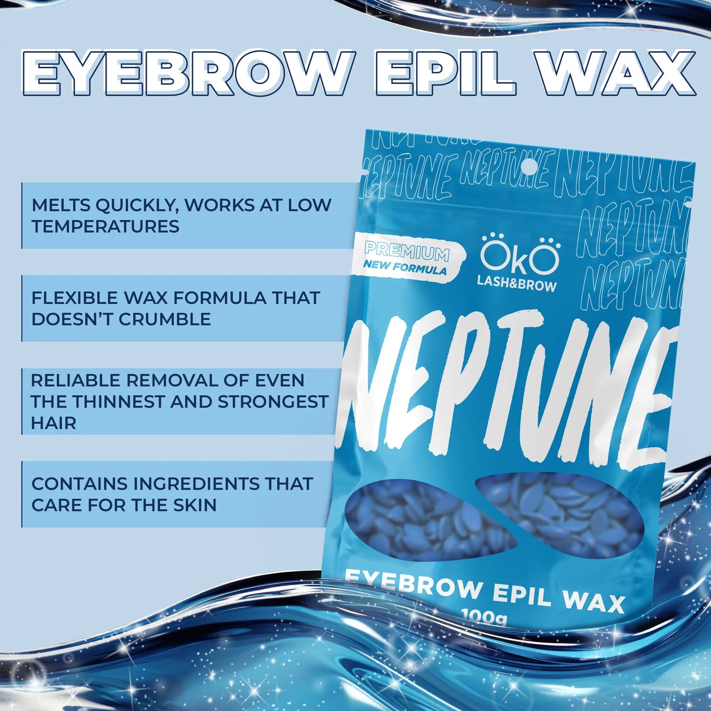 Neptune Augenbrauen-Enthaarungswachs 100 g Blau