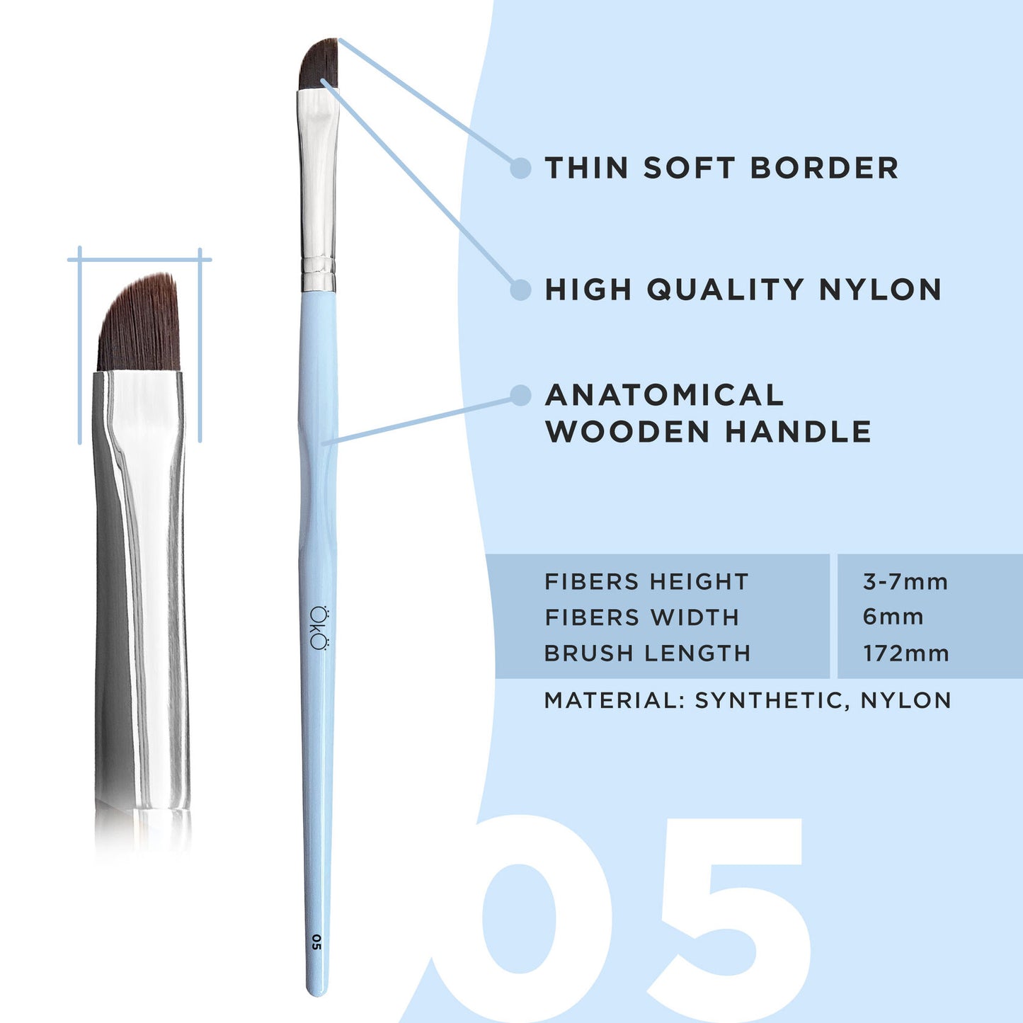 Soft Angled Pinsel OKO 05