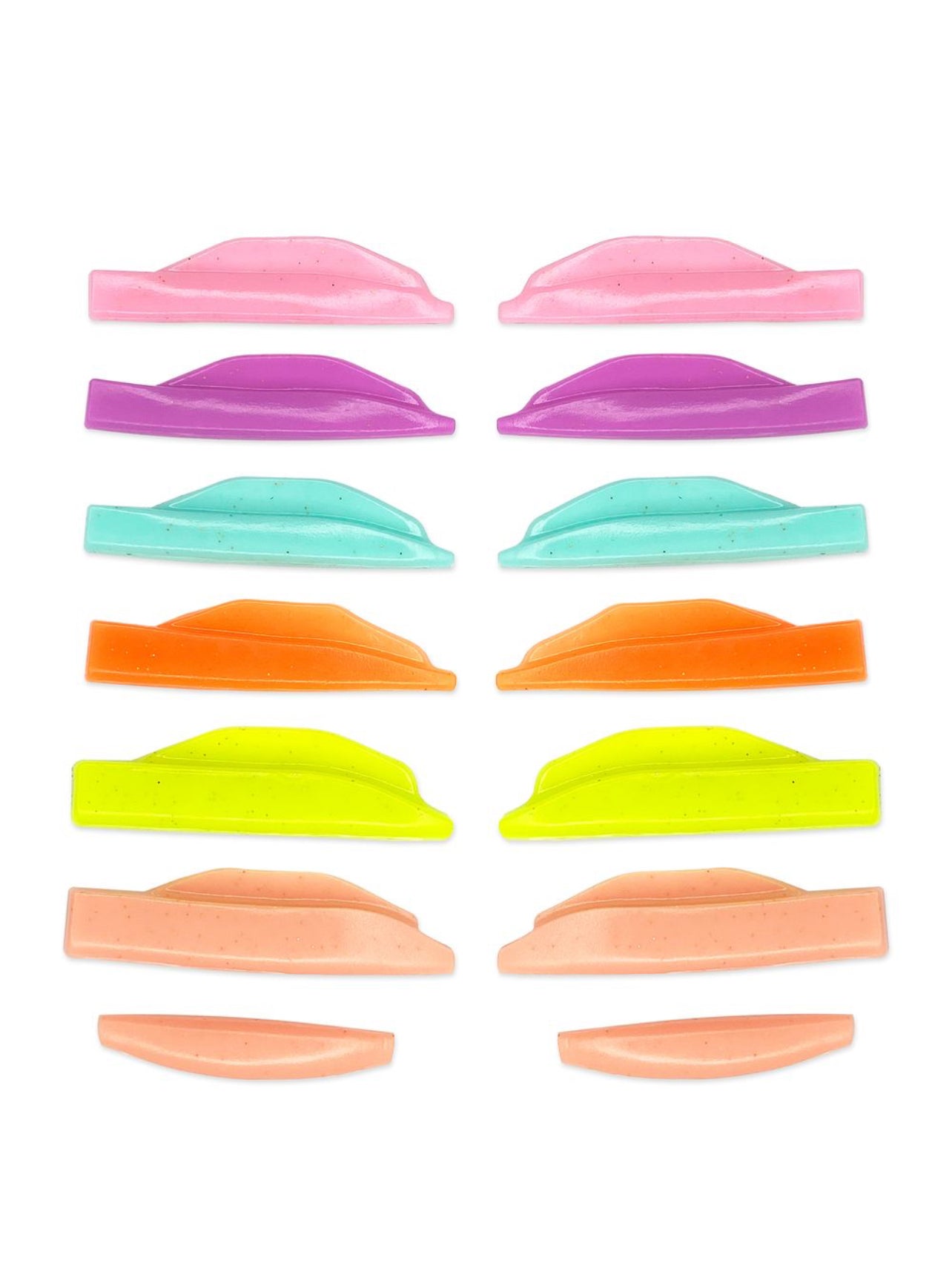 Bigoudis en silicone ZOLA Rainbow L Curl, 7 paires (2S, 2.5M, 3L, 3.5LL, 4XL)