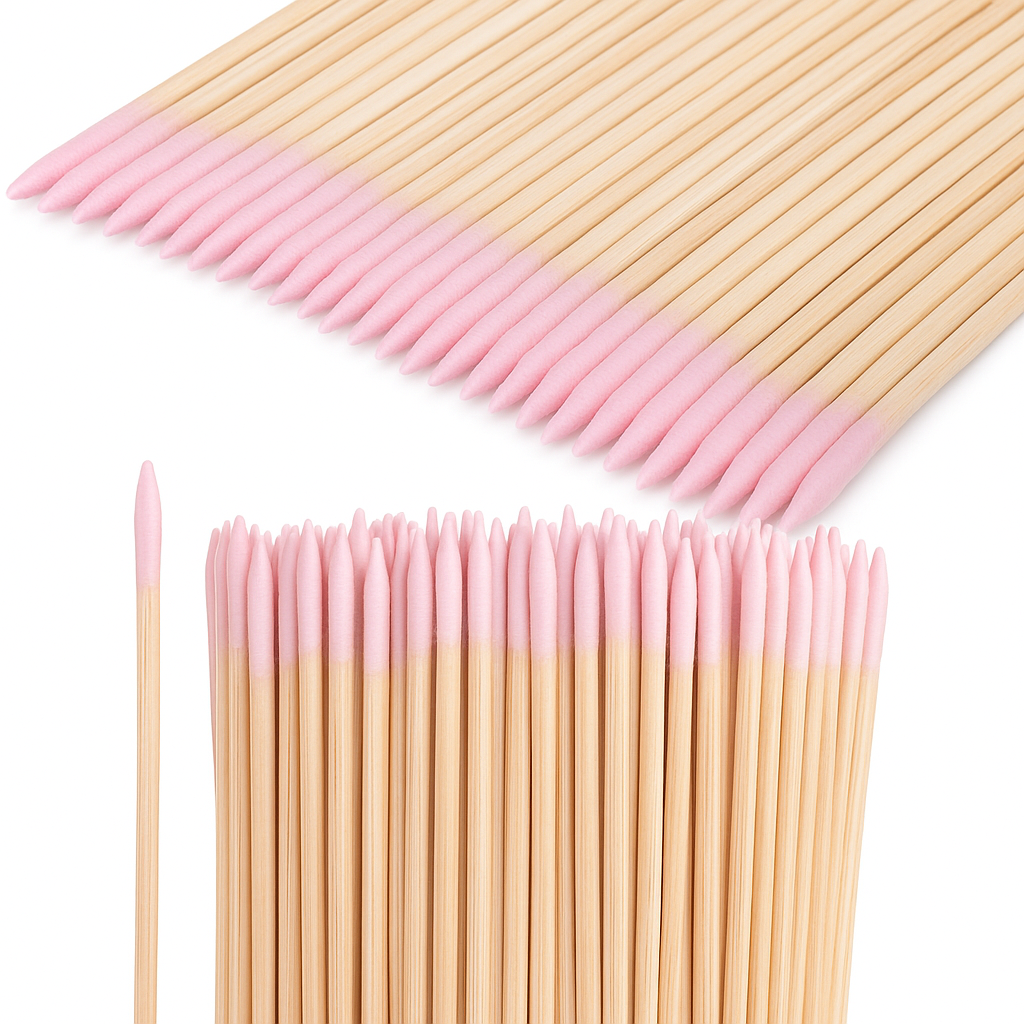 100 Stück Wattestäbchen Ohrenstäbchen Einweg ROSA