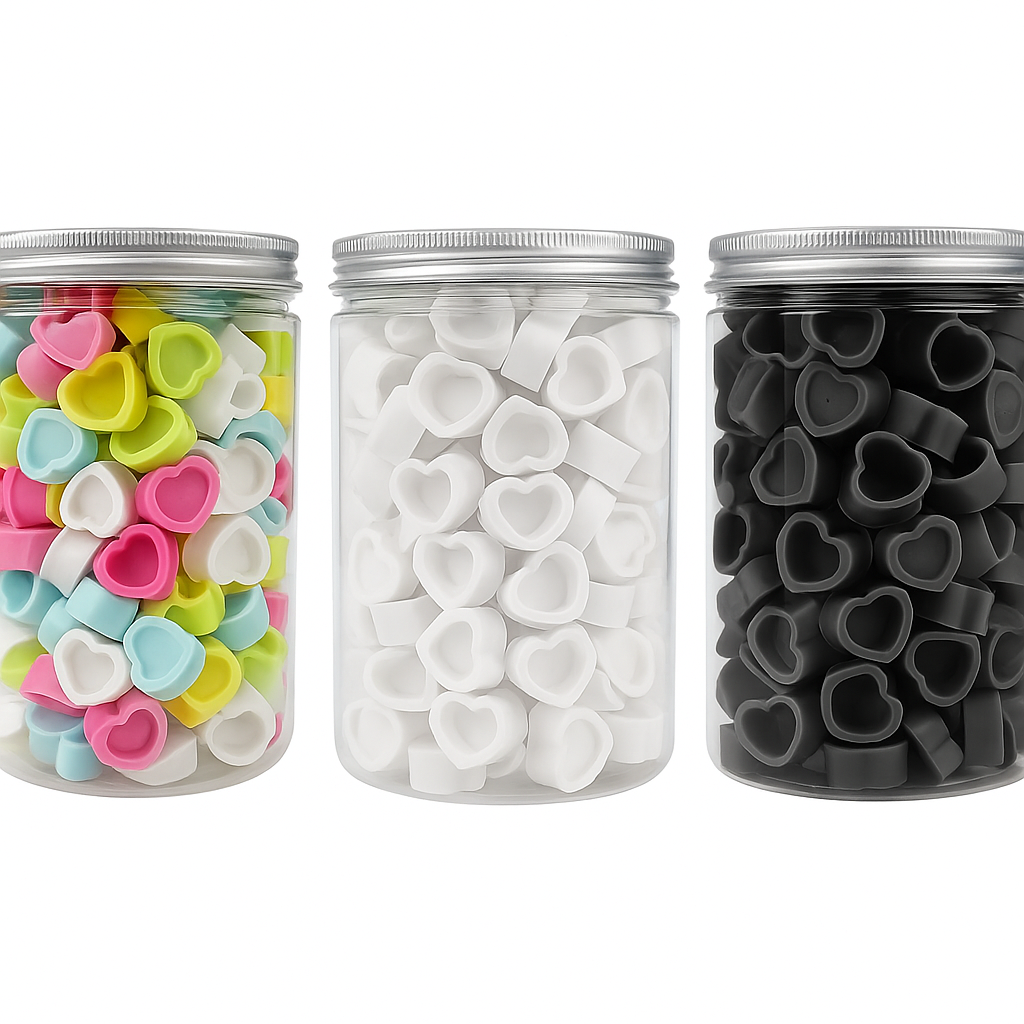 Farbkappen Silicon 200 Stk. Herz