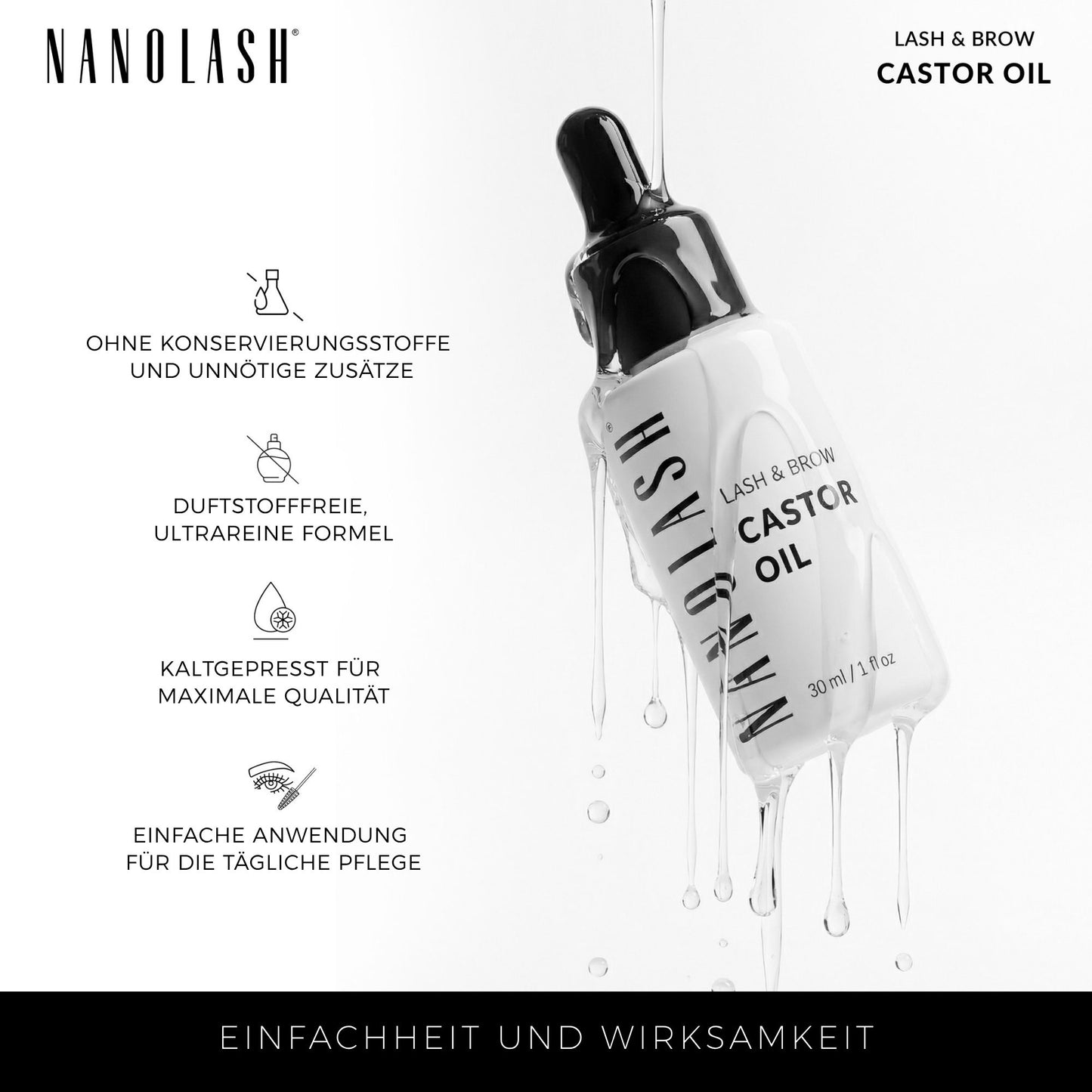 Rizinusöl für Wimpern und Augenbrauen