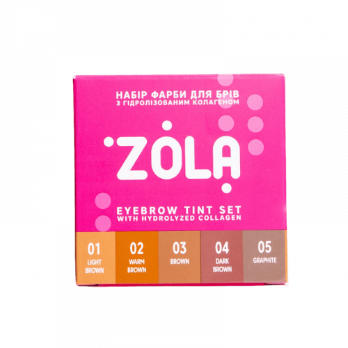 ZOLA SET FÜR AUGENBRAUENFARBE MIT KOLLAGEN SACHET 5X5ML (5 FARBTÖNE)